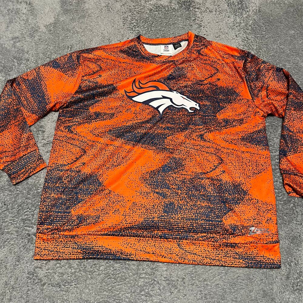 NFL Denver Broncos Zubaz Shirt Mens Large Long Sleeve Performance